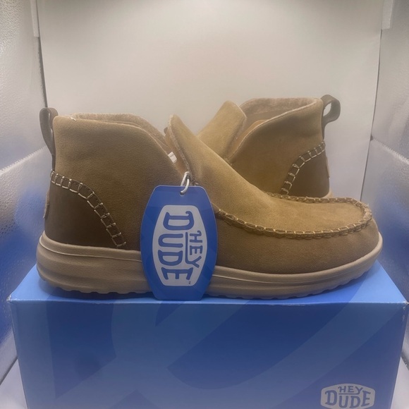 HeyDude Denny Suede Chestnut Slip On Bootie size 12 - Picture 2 of 7